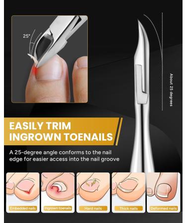 Professional Toenail Clippers for Thick Nails | Ingrown Nail Clippers for Men Women & Seniors | Premium Stainless Steel Super Sharp Curved Blades - Buy Online on GoSupps.com