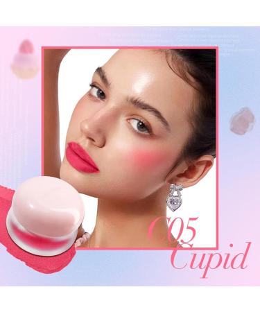 Lip Pudding Pot Blurred Lip and Cheek Pudding Pot Lip Makeup Blurred Makeup Blush Lightweight to Build Soft Matte Velvet Finish Multi-use (05#Cupid) - Buy Online on GoSupps.com