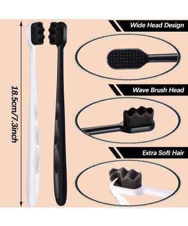 8-Piece Extra Soft Micro-Nano Toothbrush Set for Fragile Gums - Gentle Oral Care with 20000 Soft Floss Bristles - Bright Colors - Adult Size - Buy Online on GoSupps.com