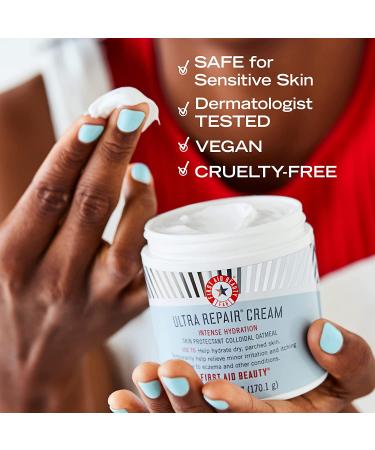 First Aid Beauty Ultra Repair Cream Intense Hydration Moisturizer Bundle - 6 oz Classic Jar + 1 oz Travel Size Tube - Buy Online on GoSupps.com