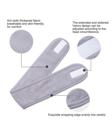 4 PCS Facial Spa Headbands - Terry Cloth Stretch Towel with Magic Tape in White, Black, Pink, Gray - Buy Online on GoSupps.com