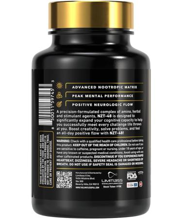 NZT-48 Premium Brain Booster | Nootropic Supplement for Memory  Focus & Natural Energy | Caffeinated with Phosphatidylserine  Vitamins B6 & B12 | 30ct Capsules - Buy Online on GoSupps.com