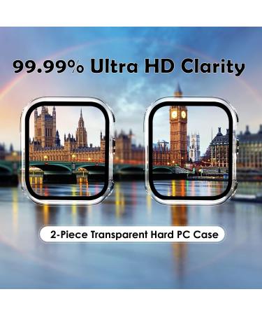 QHOHQ 2 Pack Hard PC Case Compatible with Apple Watch Series 8 45mm & Series 7 45mm with Tempered Glass Screen Protector Full Coverage Touch Sensitive Ultra-Thin HD Bumper Protective Cover - Clear Transparent 45mm - Buy Online on GoSupps.com