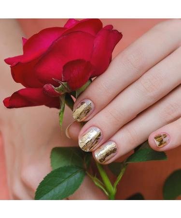 Holographic Nail Art Foil Transfer Stickers - Metallic Gold Print 3D Self-Adhesive Nail Decals - DIY Manicure Decoration Kit - Buy Online on GoSupps.com
