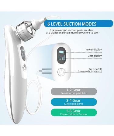 Electric Ear Wax Vacuum Removal Kit | 6 Levels | USB Charging | Safe and Gentle Earwax Sucker for Kids & Adults - Buy Online on GoSupps.com