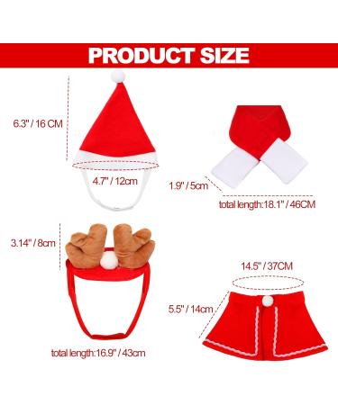 4PC Christmas Costume for Cats & Dogs | Santa Hat Scarf Antlers | Perfect Gift for Pets - Buy Online on GoSupps.com