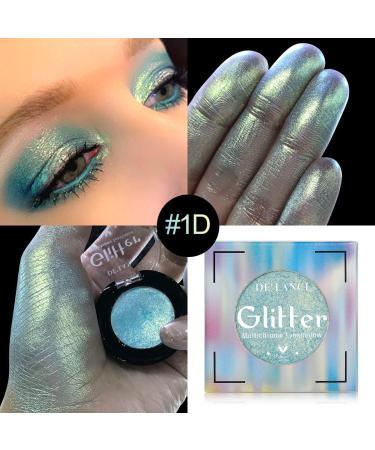 Shimmer Blue Green Glitter Eyeshadow Highly Pigmented Long Lasting Duochrome Eye Shadow Waterproof Chameleon Eye Makeup Palette Metallic Eyeshadows Blendable Multichrome Sparkly Eyeshadow Talc Free Oliive Green #1d - Buy Online on GoSupps.com