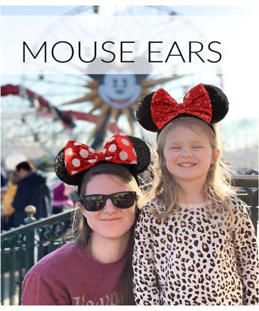 UNSPAZ Mouse Ears Bow Headbands 2 PCS - Red Sequin & Red Dot Design for Women and Girls - Buy Online on GoSupps.com