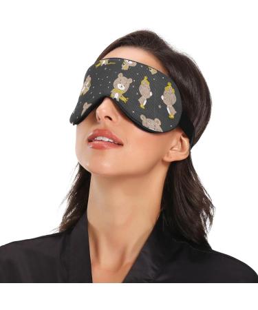 Haskirky Light Blocking Eye Mask - Adjustable Unisex Travel Mask for Deep Sleep and Meditation - Goodies Bears Pattern - Buy Online on GoSupps.com