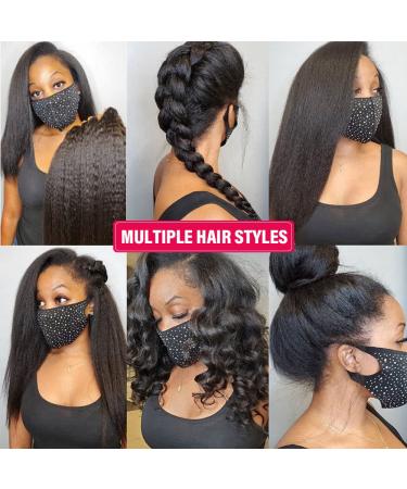 USUCHBEAUTY 24 Inch Kinky Straight Human Hair Wig 180% Density | HD Yaki Straight Glueless Wig for Black Women | Brazilian Virgin Transparent Lace Wig - Pre Plucked 13x4 Human Hair Wig - Buy Online on GoSupps.com