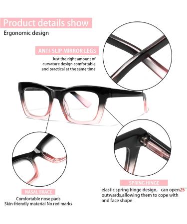 6 Pack Oprah Style Blue Light Blocking Reading Glasses for Women - Square Computer Readers Mix Color 2.0x - Buy Online on GoSupps.com