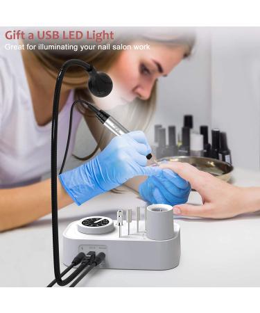 YaFex Professional Nail Drill Machine 30000RPM Electric Nail File with LED Lamp - Nail Filer Kit for Acrylic Nails - 6 Drill Bits & 36 Sanding Bands Included - Buy Online on GoSupps.com