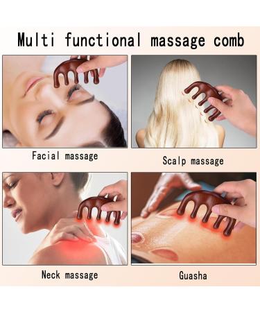 2-Piece Gua Sha Comb Set - Wooden Ridge Hair & Scalp Massager for Fatigue Relief | Head Care & Relaxation for Men & Women - Buy Online on GoSupps.com