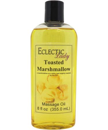 Toasted Marshmallow Massage Oil 8 oz With Sweet Almond Oil and Jojoba Oil Preservative Free Perfect for Aromatherapy and Relaxation 8 Ounce