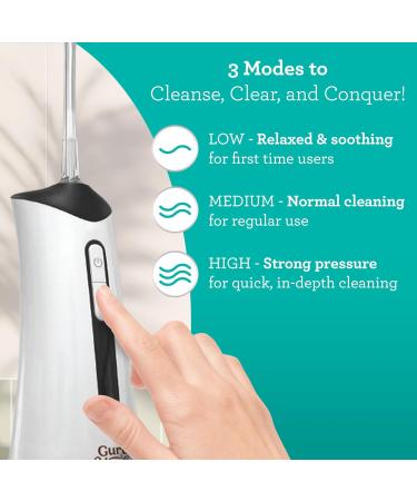 GuruNanda Nasal Saline Irrigator - Portable Cordless 300ml | 3 Modes for Sinus Relief | Rechargeable with 2 Tips - Buy Online on GoSupps.com