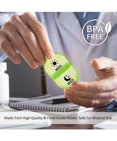 Portable 2 Times a Day 7 Day Pill Box Organizer for Medication - Clear Rainbow - Buy Online on GoSupps.com