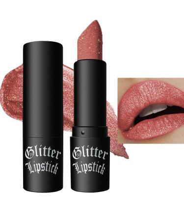 EONFAVE Shimmer Red Lipstick Diamond Glitter 24-hour lipstick long-lasting highly pigmented non-sticky for women (02 lip)