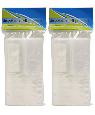 Set of 400 Black Duck Brand Zip Close Resealable Disposable Plastic Pill Bags 3" x 2" with White Writing Block Area for Easy Labeling (400)