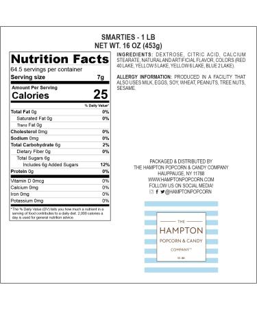 Buy Smarties Candy Rolls - 1 Pound Bulk Bag (Approx. 60 Pieces) - Individually Wrapped Hard Candy - International Shipping Available - Buy Online on GoSupps.com