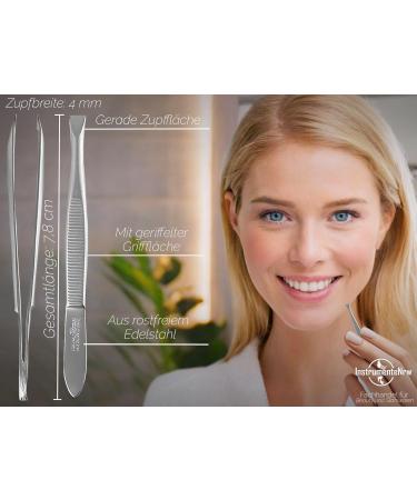 Solingen Stainless Steel Hair Plucking Tweezers - German-Made Beauty Tool for Men & Women - Perfect for Facial Hair Removal - Buy Online on GoSupps.com