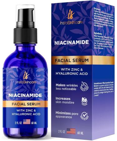Double Sized Niacinamide Serum for Face Serum for Skin and Lips - Hydrating and Moisturizing Face Serum for All Skin Types (2Oz) by InstaSkincare - Buy Online on GoSupps.com