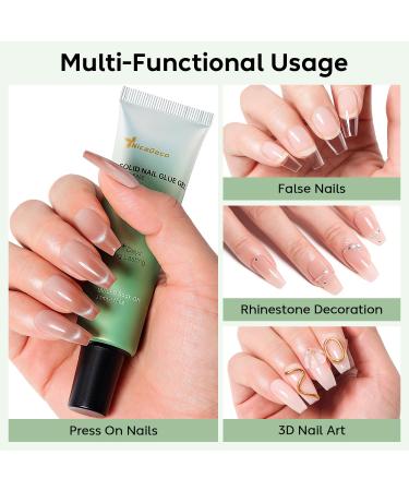 NICEDECO Soft Gel Nail Tips Glue Gel Solid Nail Glue Gel 30ml Lamp Curing Needed Solid Soak Off Glue Super Strong Nail Glue Gel For Acrylic Nails Extension Fake Nails Press On Nails - Buy Online on GoSupps.com