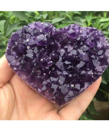 Natural Crystal Rough Natural Uruguay Amethyst geode Heart Quartz Crystal Cluster Heart Shape Healing Stones Wedding Gift - Buy Online on GoSupps.com