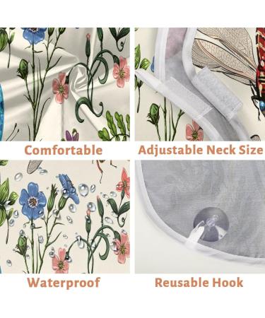 Beard Bib Apron for Men - Waterproof Hair Catcher with Dragonfly Flowers Pattern | Grooming & Trimming Essentials - Buy Online on GoSupps.com