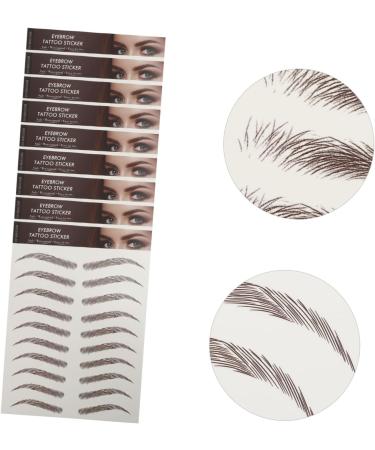BIUDECO 9 sheets Eyebrow Sticker Artificial Hairlike Stickers Eyebrows Transfers False Imitation Shaping 21x14.7cm Brown - Buy Online on GoSupps.com