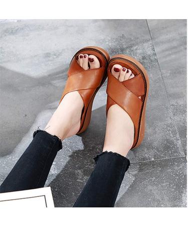 Summer Women's Wedge Heel Sandals - Casual Slip-On Plateau Footbed Open Toe Non-Slip - EU Size 36 - Buy Online on GoSupps.com