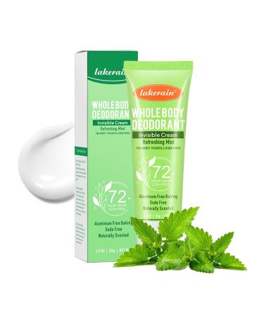 Mint Body Deodorant Cream Odor Removing Invisible Cream 72 Hour Odor Control for Armpit Private Parts