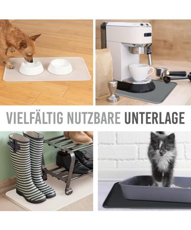 KARALUNA Basic Silicone Black Pet Feeding Mat | 60x40 cm Slip-Resistant Dog & Cat Bowl Pad - Buy Online on GoSupps.com