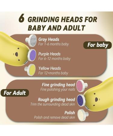 Goard Baby Nail Trimmer - Electric Nail Clipper Set with 6 Grinding Heads & LED Light for Safe Newborn and Toddler Care - Perfect for Fingernails & Toes - Buy Online on GoSupps.com