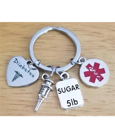 Diabetes Keychain - Type 1 & Type 2 Awareness Gift for Patients - Medical Alert Syringe Charm - Ideal for Diabetes Doctor or Endocrinology Specialist - Buy Online on GoSupps.com