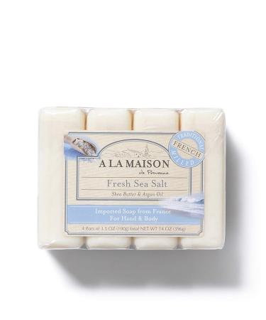 A LA MAISON Fresh Sea Salt Bar Soap - Triple French Milled Moisturizing Hand Soap (12 Bars x 3.5 oz) - Buy Online on GoSupps.com