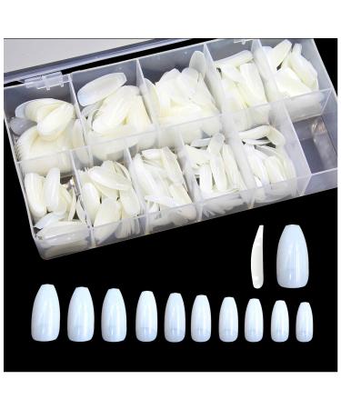 500pcs Ballerina False Nails - Long Coffin Nail Tips Natural Wide Half Cover Includes Box - Perfect for E-Commerce & International Shipping - Buy Online on GoSupps.com