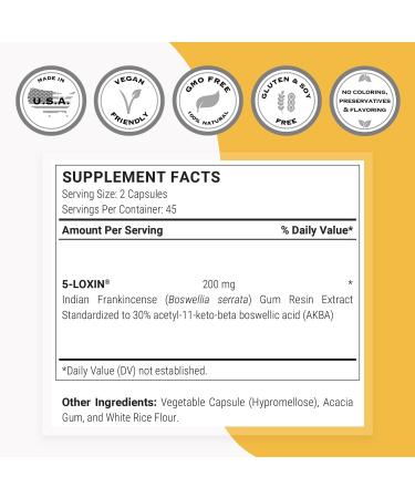 SuperSmart - Boswellia 5-LOX - Extrait de Boswellia Serrata Standardis 30% d AKBA - Contribue Inhiber l'Inflammation | Sans OGM - 90 Capsules V g tariennes - Buy Online on GoSupps.com