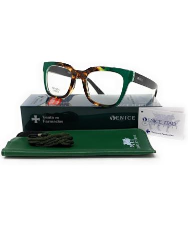 Venice MILLER Reading Glasses for Men & Women - Vintage Modern Style Diopters +1 to +3.5 (+2.50 Green Demi) | International Shipping Available - Buy Online on GoSupps.com