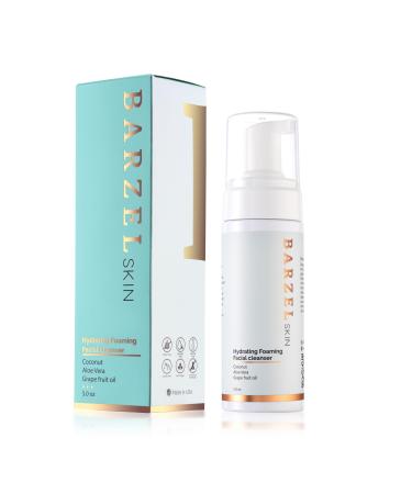 Barzel Hydrating Foaming Facial Cleanser 5oz Vegan Ingredients Daily Facial Cleanser For All Skin Types - Made in USA