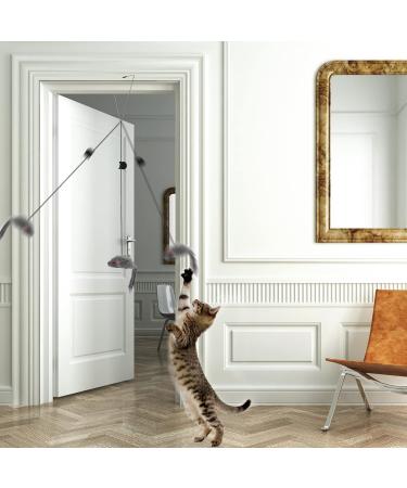 FYNIGO Self-Play 3 Ways Hanging Door Cat Mouse Toys for indoor Cats Kitten Interactive Cat Mice Toys for Hunting Exercising Eliminating Boredom Small Breeds 1 Pack - Buy Online on GoSupps.com