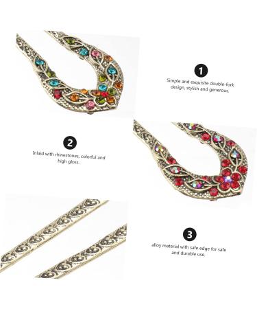FRCOLOR Set of 2 Rhinestone Hair Pins Chinese Hair Sticks Bridal Pin French Hair Pin Hair Stick Made of Alloy Vintage Hair Stick Rhinestone Hair Stick Vintage Dovetail Hair Clip Miss - Buy Online on GoSupps.com