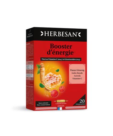HERBESAN® -Panax Ginseng Meyer, Royal Jelly, Vitamin C, Acerola- Booster tonics, immune defenses- 20 ampoules of 10 ml