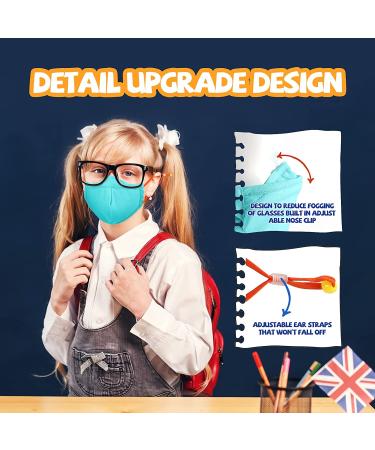 Kids Reusable Washable Cotton Cloth Face Masks - 5 Pack Multicolor | 3 Layer Breathable Anti-Fog Design with Adjustable Ear Straps for Boys and Girls | School Mask - Buy Online on GoSupps.com
