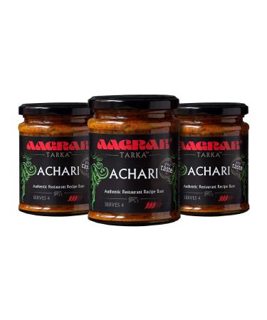 Aagrah Aagrah Achari Tarka Indian Curry Sauce Authentic Restaurant Recipe Base Medium Temperature 270g Jar (Serves 3-4) Box of 3