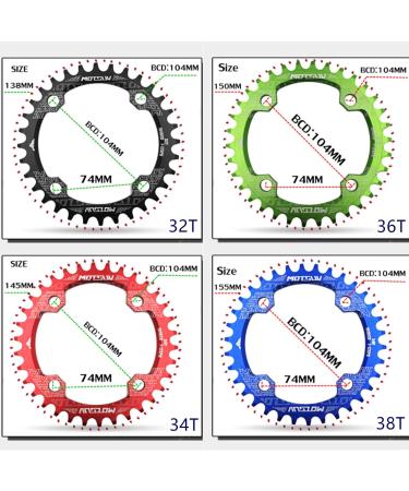 YBEKI 30T 104BCD Black Round Narrow Wide Chainring for Mountain Bike Road Bike - 8-11 Speed - Buy Online on GoSupps.com
