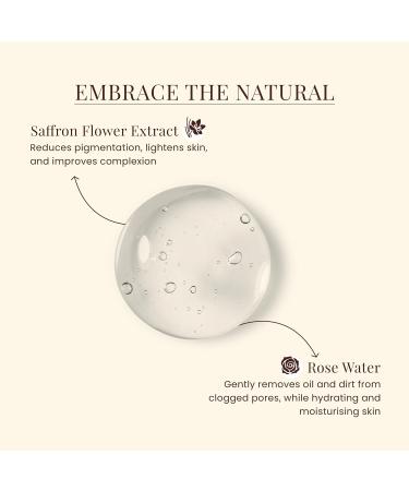Ayurvedic Face Cleanser with Saffron & Rose Water | Pigmentation Clear Pores Hydrating | All Skin Types | 100ml - Men & Women - Buy Online on GoSupps.com