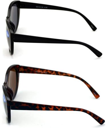 2 Pairs Women Outdoor Reading Sunglasses - Vintage Cateye & Jackie Oval (Black & Tortoise 1.50 - Buy Online on GoSupps.com