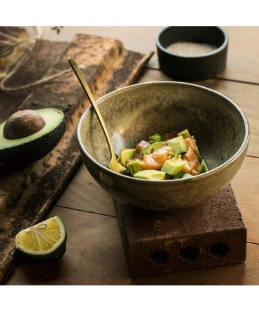 SHAOHUASC Multifunctional European Rice Bowl Ramen Bowl kiln Glaze Snack Bowl Fruit Salad Stoneware Small Bowl Tableware - Buy Online on GoSupps.com