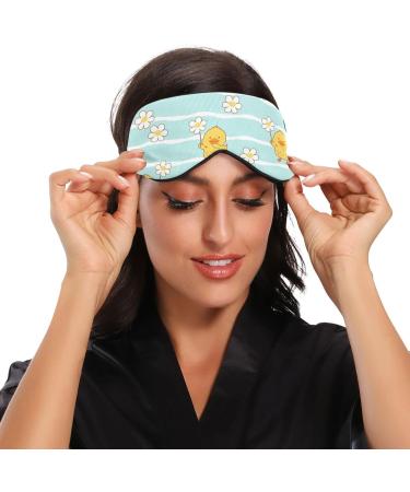 HasKriky Light Blocking Eye Mask for Men and Women - Adjustable Breathable Design for Travel, Yoga, Meditation, and Deep Sleep - Cute Daisies Print - Buy Online on GoSupps.com