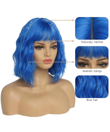 Establishment Short Blue Wig for Women | Ombre Bob with Dark Roots | Natural Synthetic Hair for Everyday Party & Cosplay (10 Inches) - Buy Online on GoSupps.com